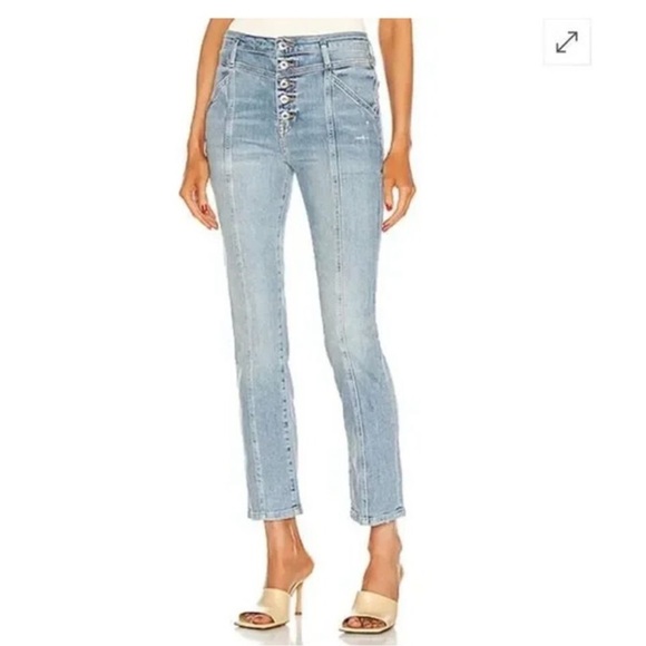JONATHAN SIMKHAI STANDARD Marley Ankle Straight Stretch High Waist Jeans Size 25 - Picture 1 of 9